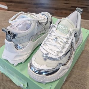Off-White ODSY-1000 Virgil Abloh Men's White/Silver Sneakers Size 12